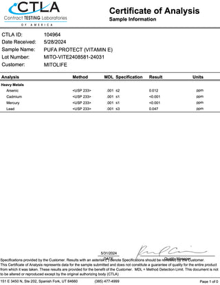 Mitolife - Vitamin E (PUFA protect) 60 kapsler