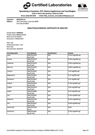 Mitolife - Panacea Pure Shilajit (240 tabletter)
