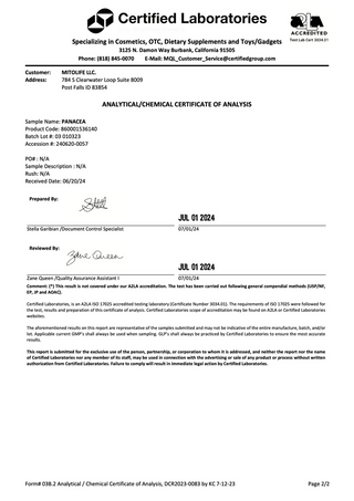 Mitolife - Panacea Pure Shilajit (240 tabletter)