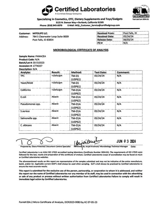 Mitolife - Panacea Pure Shilajit (240 tabletter)