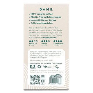 DAME - Økologiske & giftfri tamponger (GOTS-sertifisert)