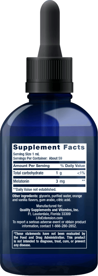 Life Extension - Hurtigvirkende flytende melatonin 59ml