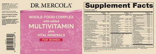 Dr. Mercola - Whole-Food Multivitamin kompleks med mineraler for kvinner (240 tabletter)
