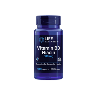 Life Extension - Vitamin B3 Niacin 500 mg (100 kapsler)