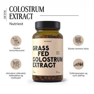 Gressfôret colostrum (råmelk) ekstrakt - innmat (240 kapsler)