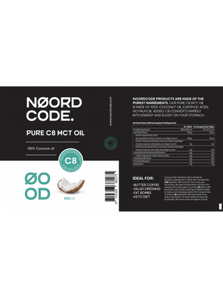 NoordCode - Pure C8 MCT oil (kaprylsyre) 500 ml